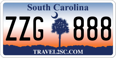 SC license plate ZZG888