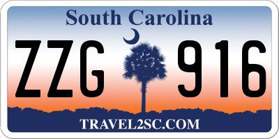 SC license plate ZZG916