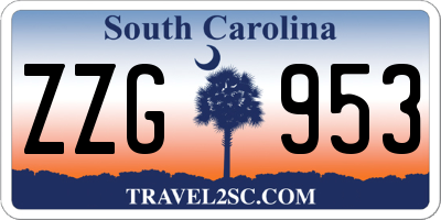 SC license plate ZZG953