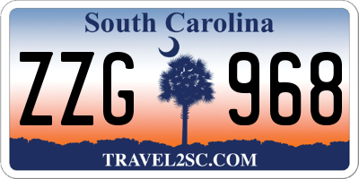 SC license plate ZZG968