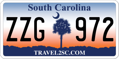 SC license plate ZZG972