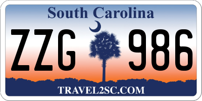SC license plate ZZG986