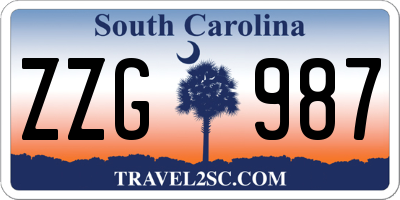SC license plate ZZG987