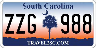 SC license plate ZZG988