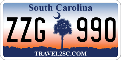 SC license plate ZZG990