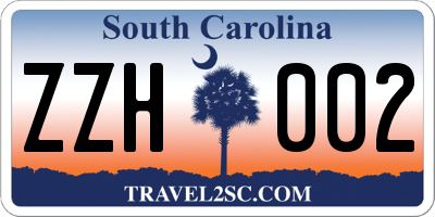 SC license plate ZZH002