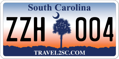 SC license plate ZZH004