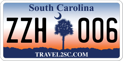 SC license plate ZZH006