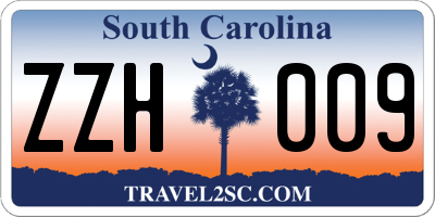 SC license plate ZZH009