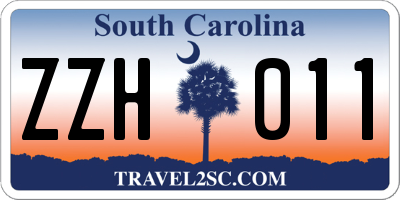 SC license plate ZZH011