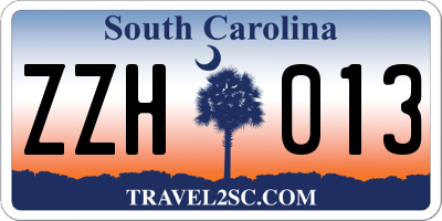 SC license plate ZZH013