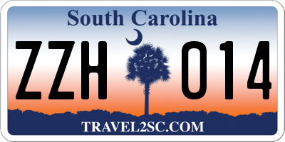 SC license plate ZZH014