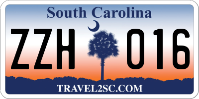 SC license plate ZZH016