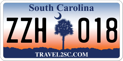 SC license plate ZZH018