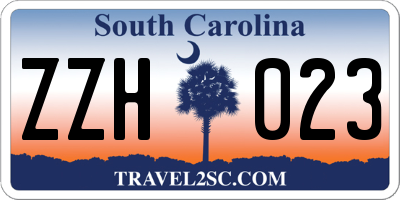 SC license plate ZZH023