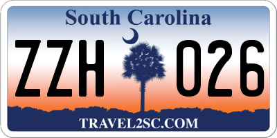 SC license plate ZZH026