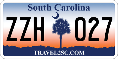 SC license plate ZZH027