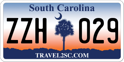 SC license plate ZZH029