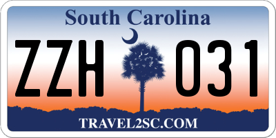 SC license plate ZZH031