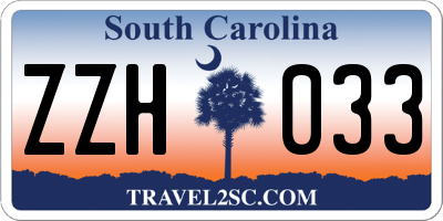 SC license plate ZZH033