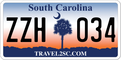SC license plate ZZH034