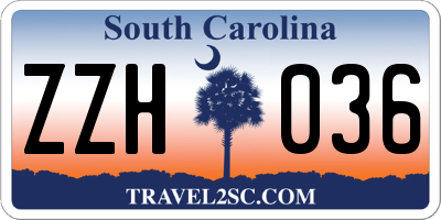 SC license plate ZZH036