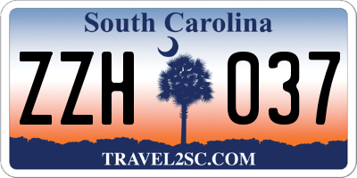 SC license plate ZZH037
