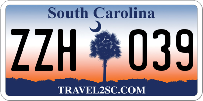 SC license plate ZZH039