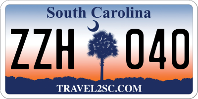 SC license plate ZZH040
