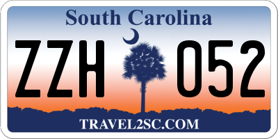 SC license plate ZZH052