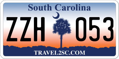 SC license plate ZZH053