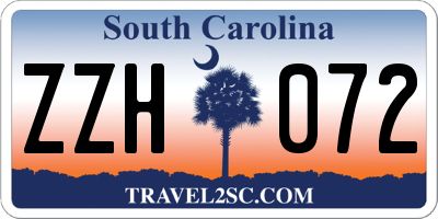 SC license plate ZZH072