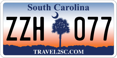 SC license plate ZZH077