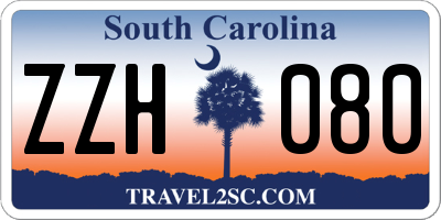 SC license plate ZZH080