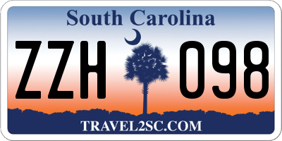 SC license plate ZZH098