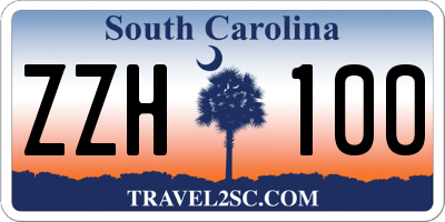 SC license plate ZZH100