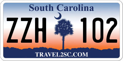 SC license plate ZZH102