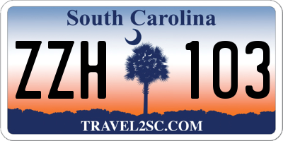 SC license plate ZZH103