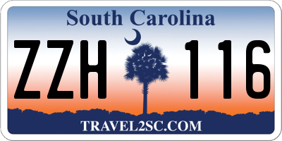 SC license plate ZZH116