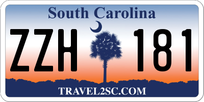 SC license plate ZZH181