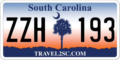 SC license plate ZZH193