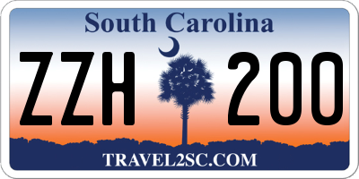 SC license plate ZZH200