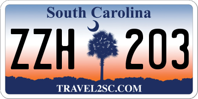 SC license plate ZZH203