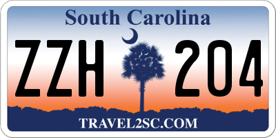 SC license plate ZZH204