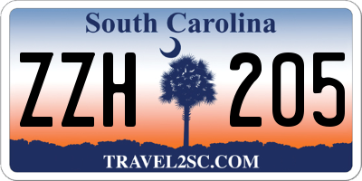 SC license plate ZZH205