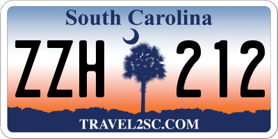 SC license plate ZZH212