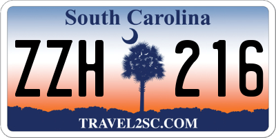 SC license plate ZZH216