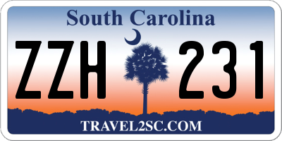 SC license plate ZZH231