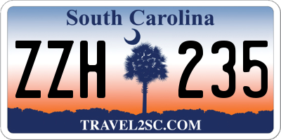 SC license plate ZZH235