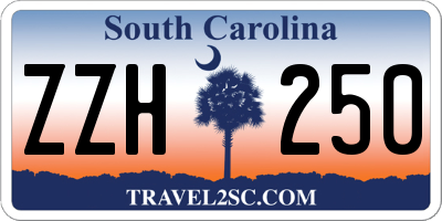 SC license plate ZZH250